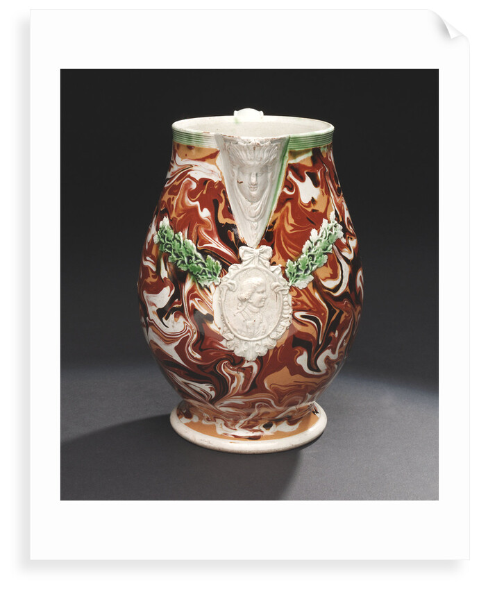 Jug with a portrait of Admiral Sir George Brydges Rodney (1719-1792) by Unknown