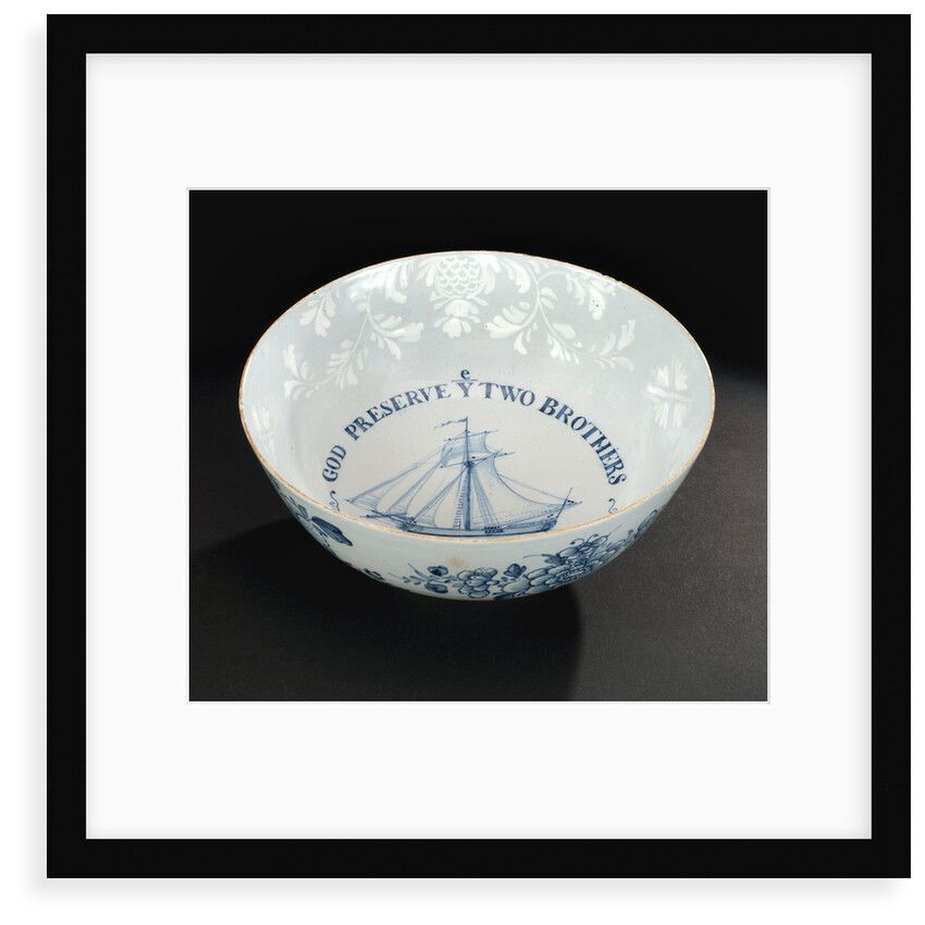 Delftware ship bowl by Unknown
