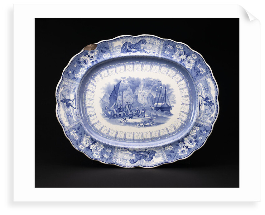 Meat dish in 'Arctic Scenery' pattern by unknown