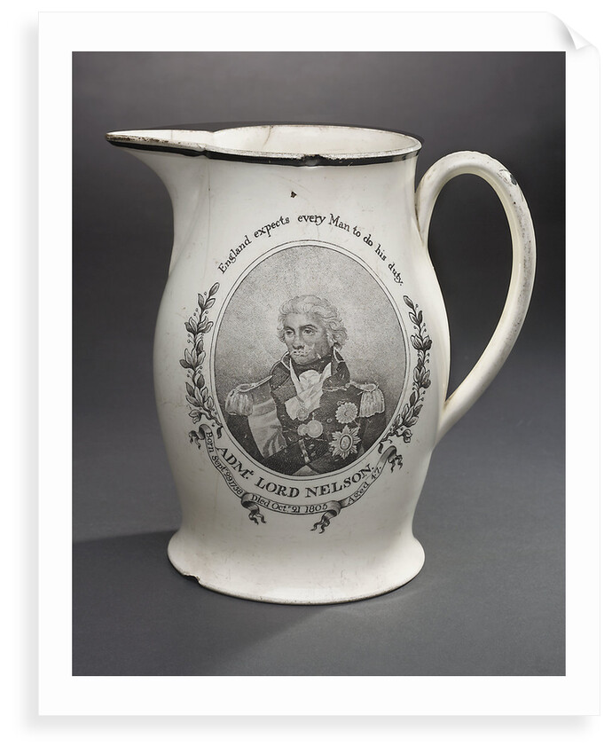 Horatio Nelson creamware jug by unknown