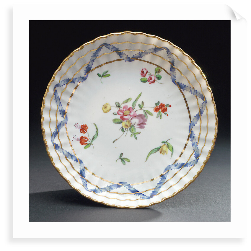 Saucer, part of a tea service reputedly belonging to Vice-Admiral Horatio Nelson (1758-1805) by Richard Champion