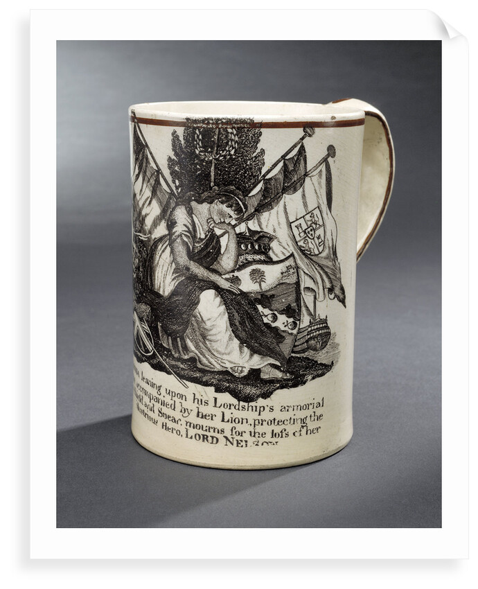 Creamware mug commemorating Vice-Admiral Horatio Nelson (1758-1805) by unknown