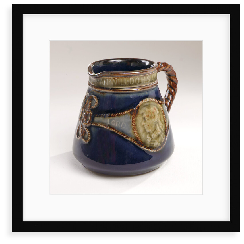Milk jug commemorating the Trafalgar centenary by Doulton & Co. Ltd.