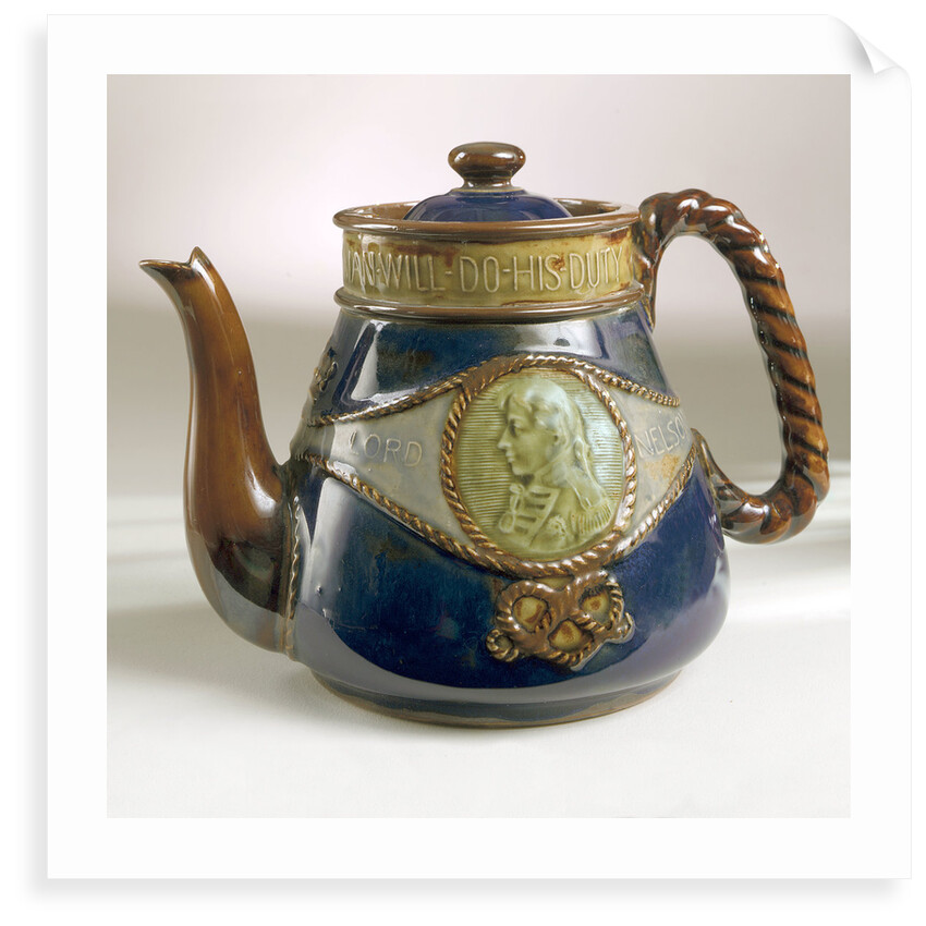 Trafalgar centenary commemorative teapot and lid by Doulton & Co. Ltd.