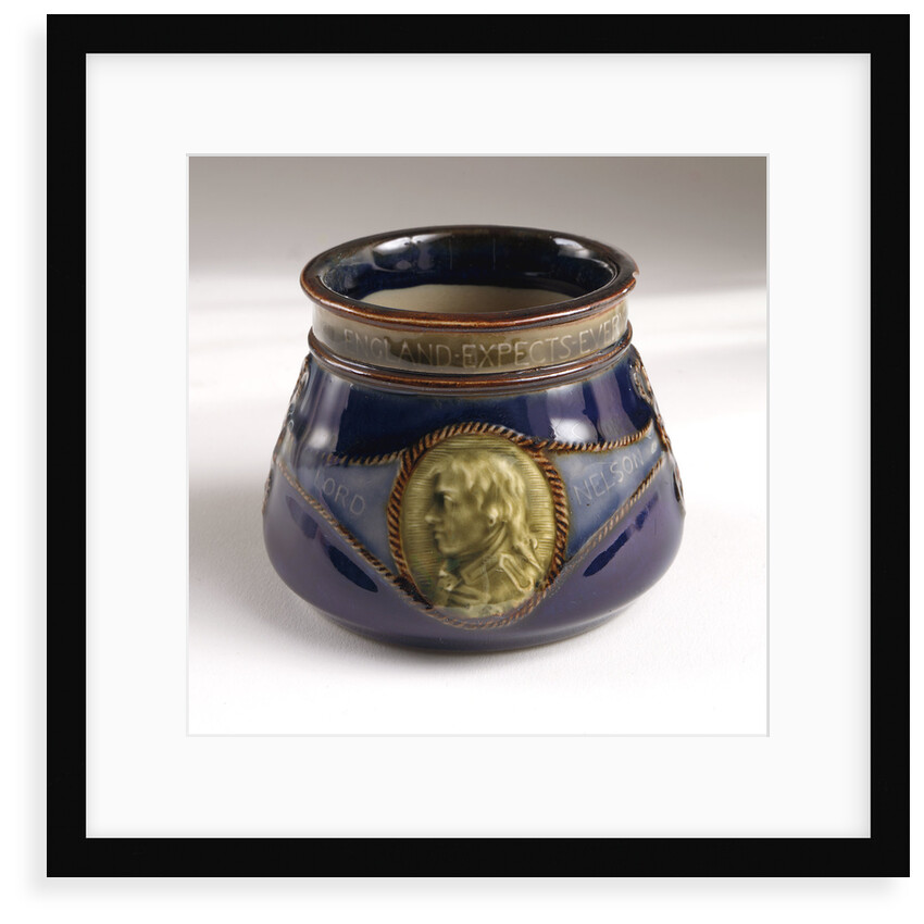Sugar bowl commemorating the Trafalgar centenary by Doulton & Co. Ltd.