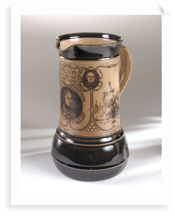 Trafalgar centenary commemorative hot water jug by Doulton & Co. Ltd.