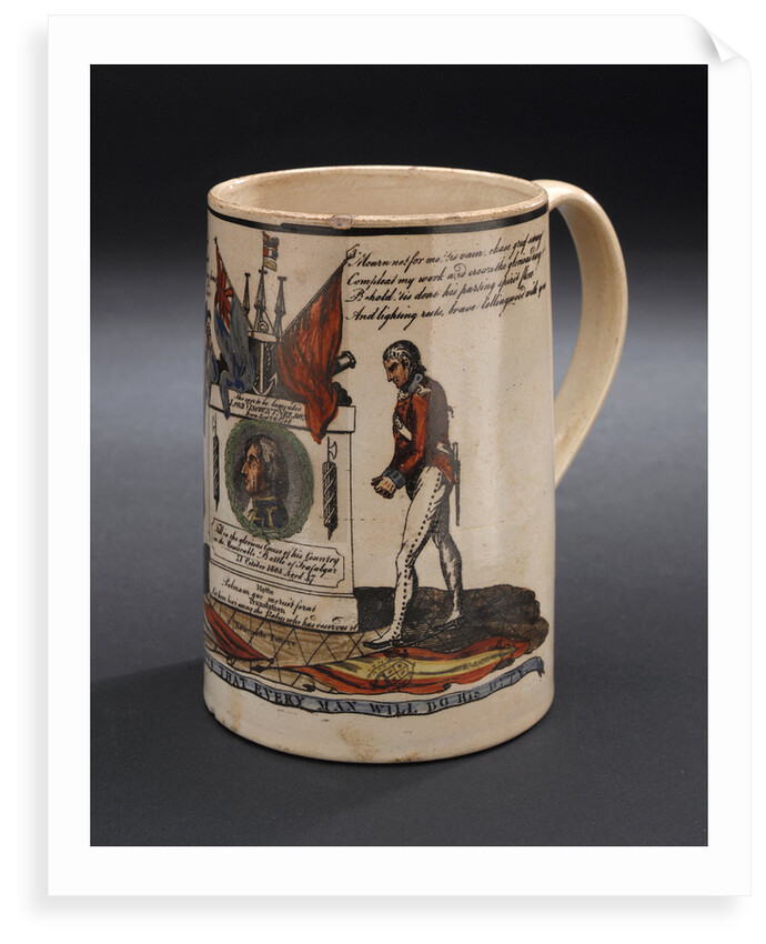 Creamware mug commemorating Vice-Admiral Horatio Nelson (1758-1805) by unknown