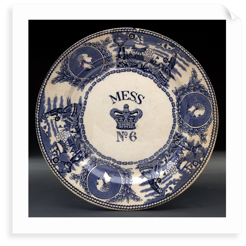 Earthenware mess plate by unknown