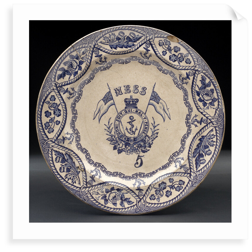 Earthenware mess plate by unknown