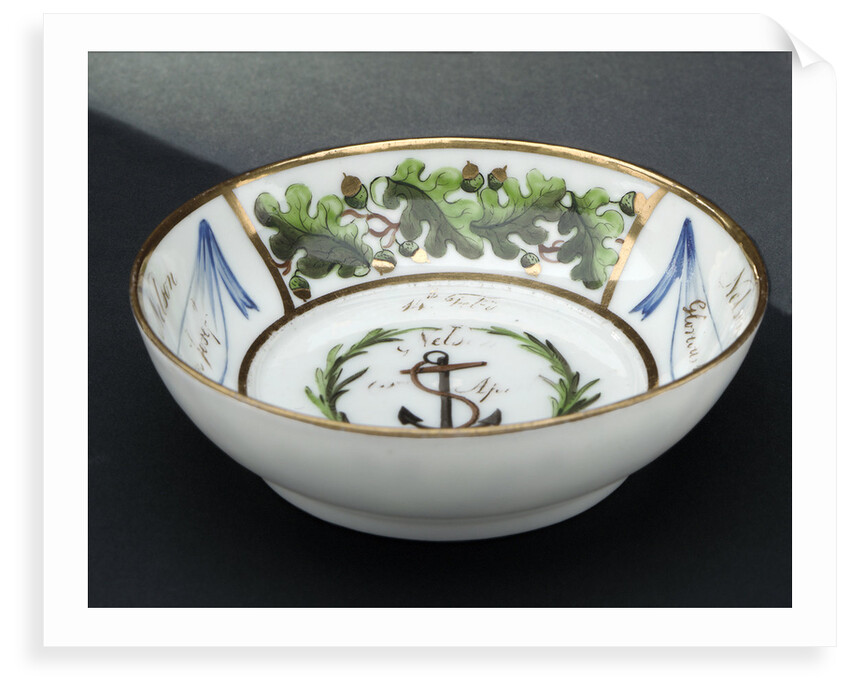 Saucer, part of a tea service that belonged to Vice-Admiral Horatio Nelson (1758-1805). by unknown