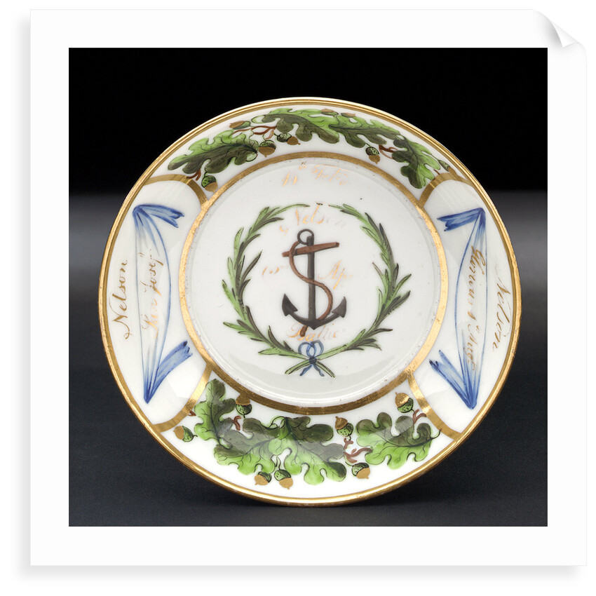 Saucer, part of a tea service that belonged to Vice-Admiral Horatio Nelson (1758-1805). by unknown