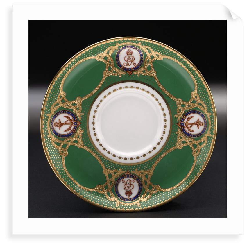 Saucer used on HMY 'Victoria and Albert' (1899) by W.T. Copeland & Sons Ltd.