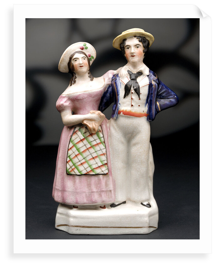 Earthenware figure group depicting a sailor and lass by unknown