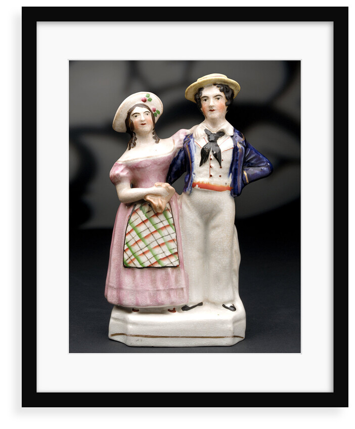 Earthenware figure group depicting a sailor and lass by unknown