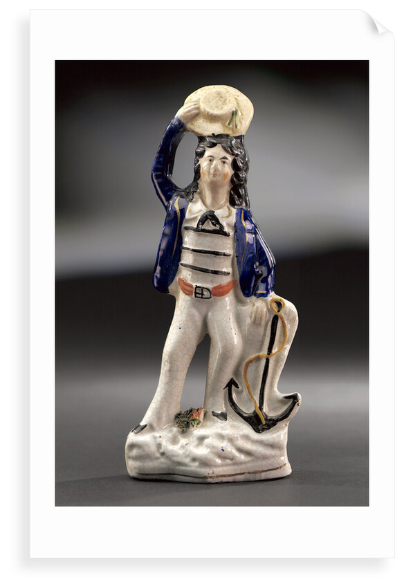 Earthenware figure group depicting a sailor and lass by unknown