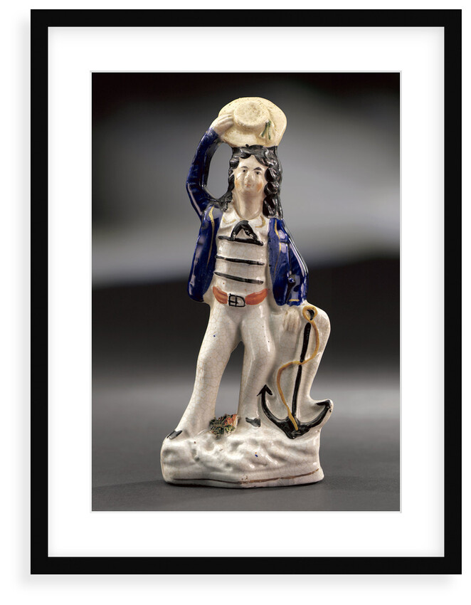 Earthenware figure group depicting a sailor and lass by unknown