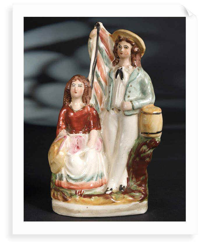 Earthenware figure group depicting a sailor and lass by unknown