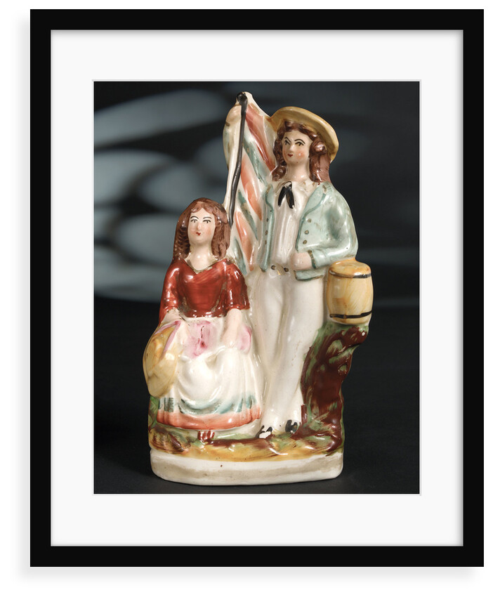Earthenware figure group depicting a sailor and lass by unknown