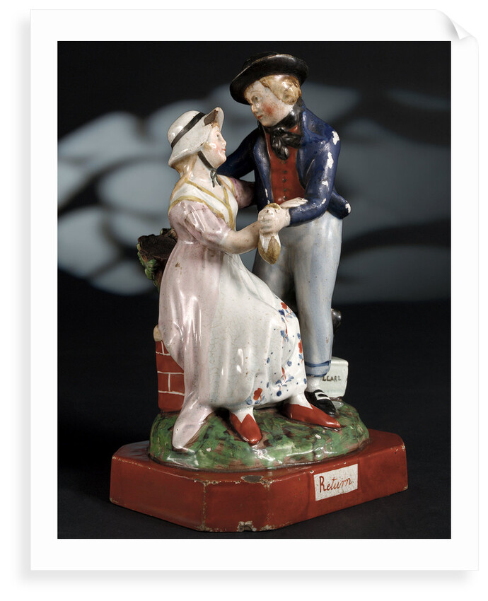 Earthenware figure group depicting a sailor and lass by unknown
