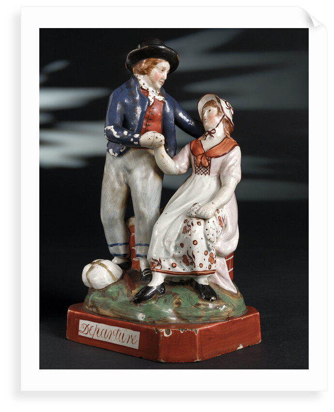 Earthenware figure group depicting a sailor and lass by unknown