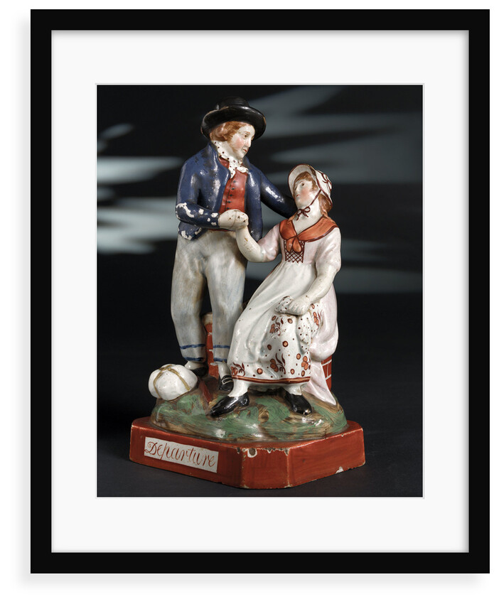 Earthenware figure group depicting a sailor and lass by unknown