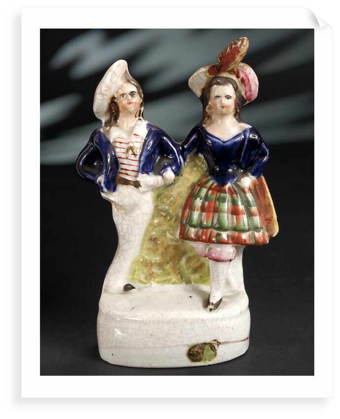 Earthenware figure group depicting a sailor and lass by Unknown
