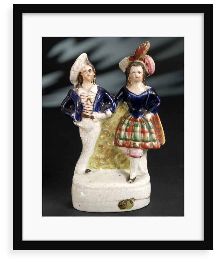 Earthenware figure group depicting a sailor and lass by Unknown