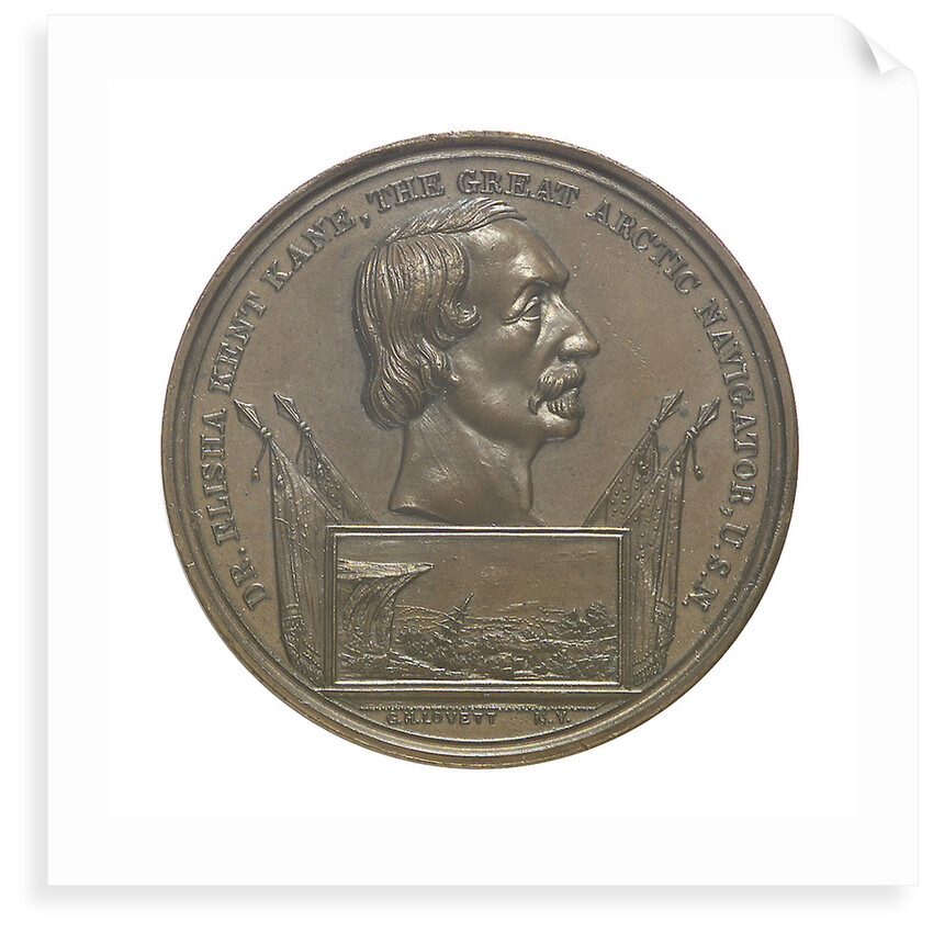 Medal commemorating Elisha Kent Kane (1820-1857); obverse by G.H. Lovett