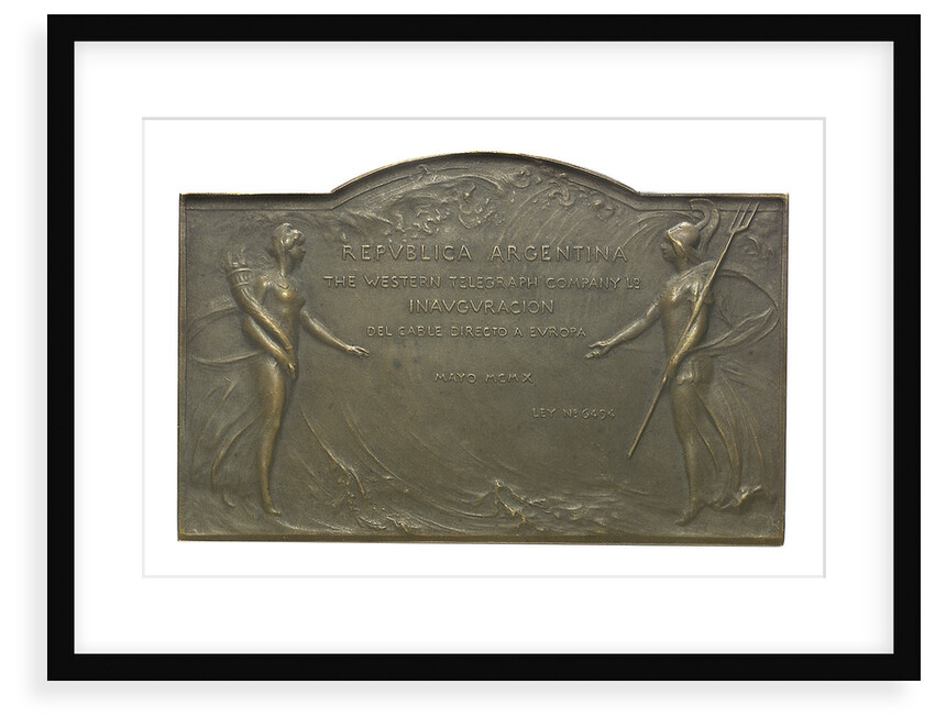 Medal commemorating the opening of the telegraph cable between Argentina and Europe - The Western Telegraph Company Ltd; obverse by Stern