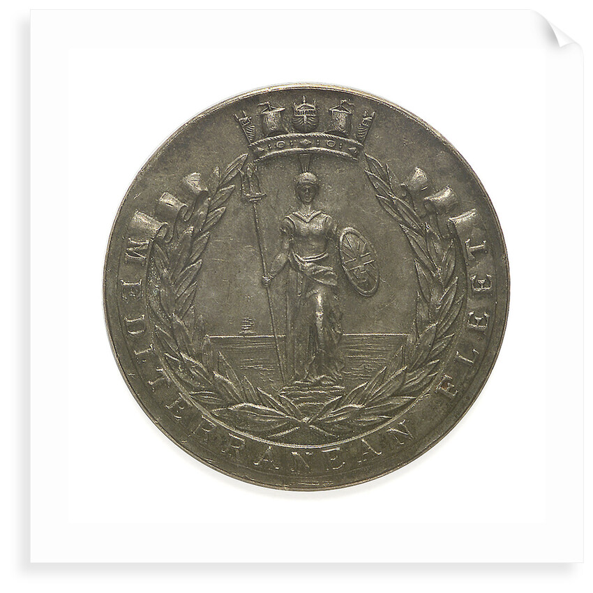 Medal commemorating Mediterranean Fleet football; obverse by Phillips