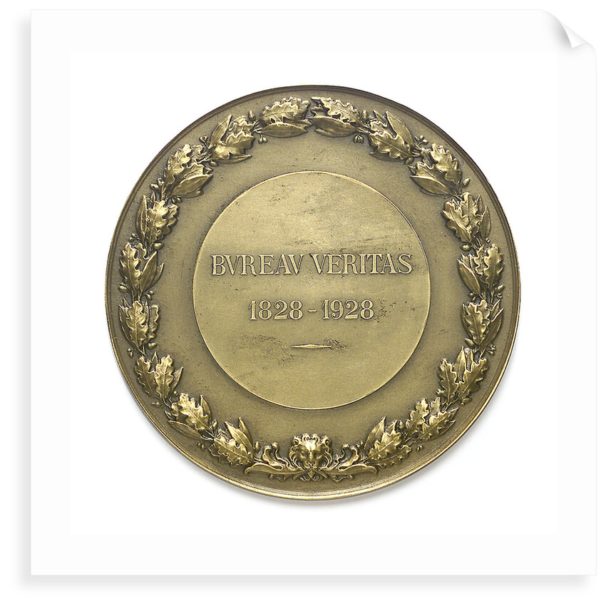 Medal commemorating the Bureau Veritas centenary 1828-1928; reverse by Mauger