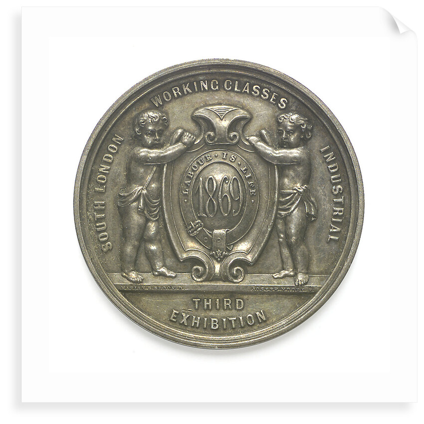 Medal commemorating the South London Working Classes Industrial Third Exhibition; obverse by Marion M. Brooke