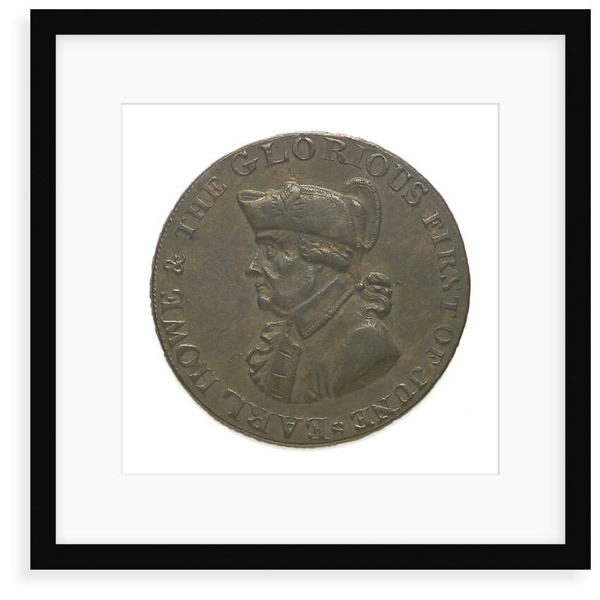 Emsworth halfpenny token commemorating Admiral of the Fleet Richard Howe (1726-1799) and the Glorious First of June, 1794; obverse by T. Wyon