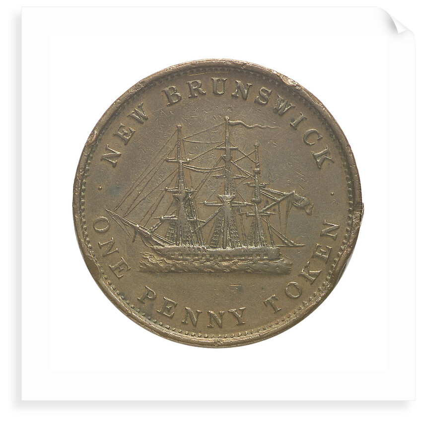 New Brunswick penny token; reverse by Unknown