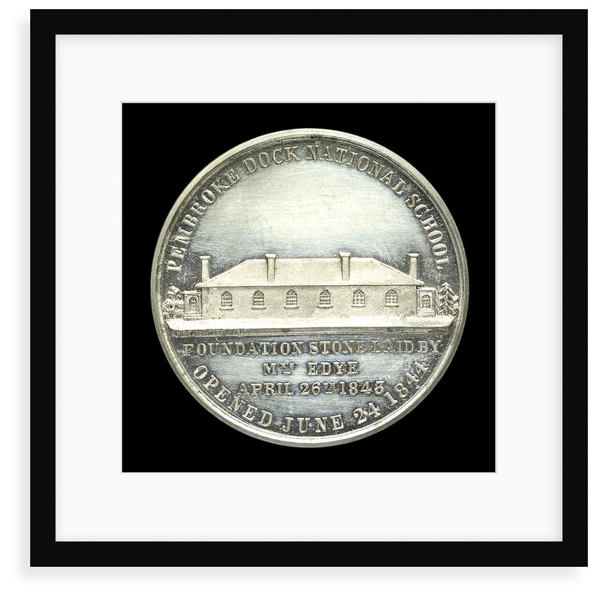 Medal commemorating the opening of the Pembroke Dock National School, 24 June 1844; obverse by unknown