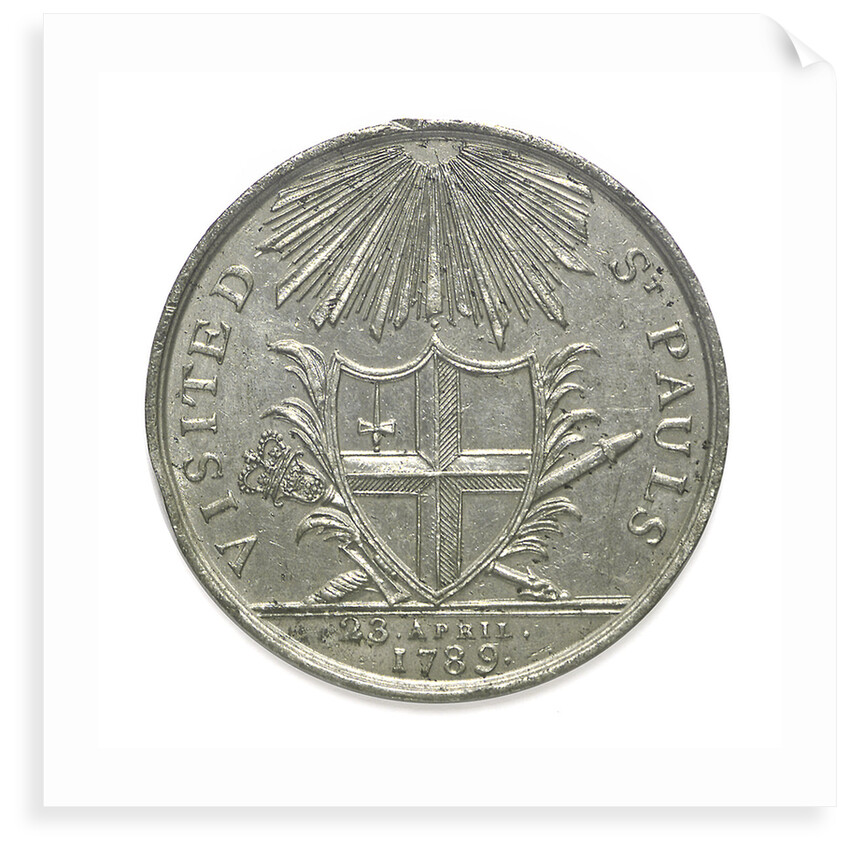 Medal commemorating George III's recovery of health, visit to St Pauls 1789; reverse by unknown