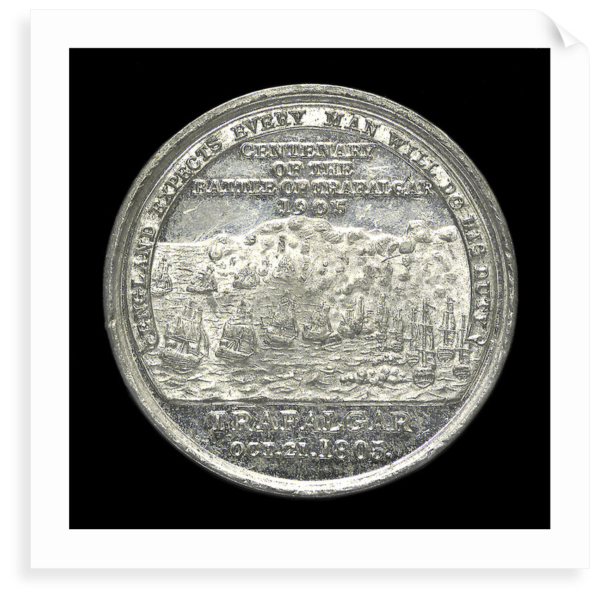 Medal commemorating the centenary of the Battle of Trafalgar, 1905; reverse by Spink & Son Ltd.