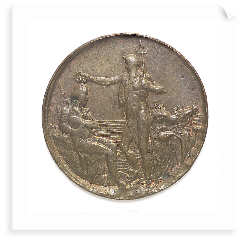 Portsmouth halfpenny token commemorating John Jervis, Earl St Vincent (1735-1823) and the battle of Cape St Vincent, 1797; reverse by T. Wyon