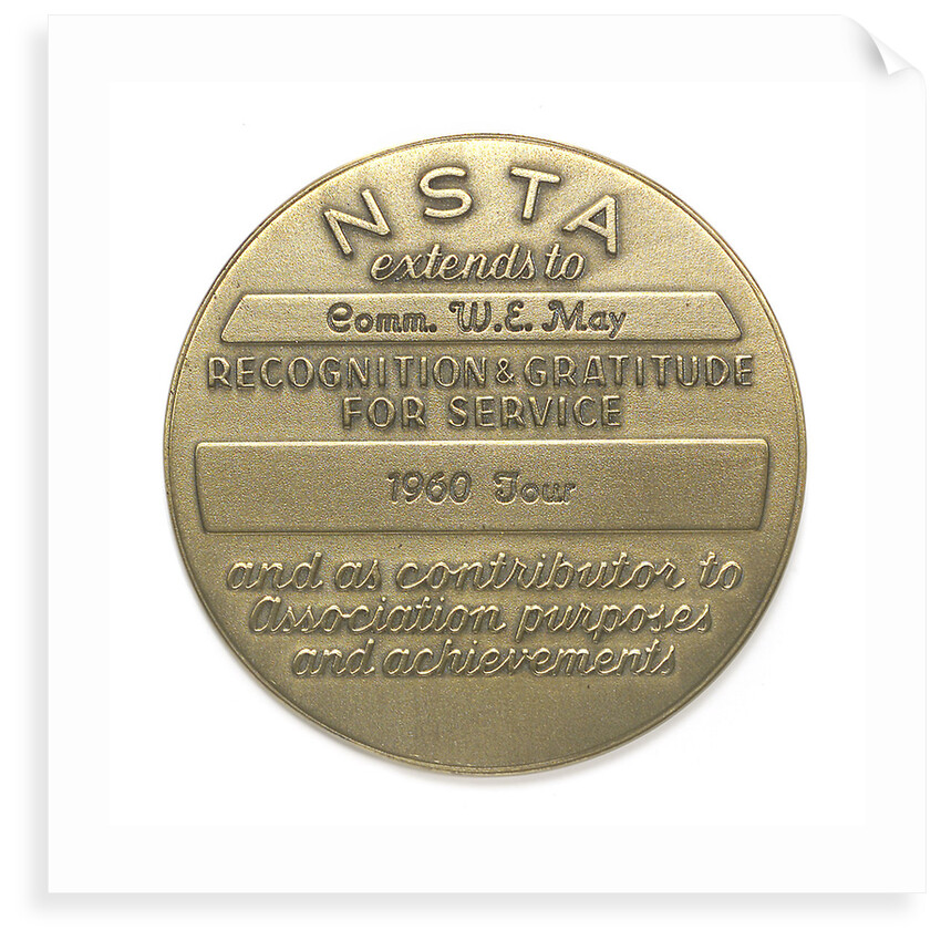 Commemorative medal of the National Science Teachers Association For Service; reverse by unknown