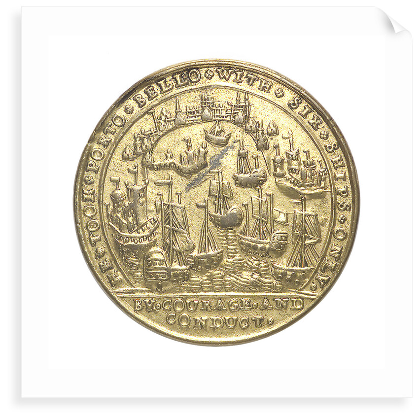 Medal commemorating the capture of Porto Bello, 1739 by Admiral Edward Vernon (1684-1757); reverse by unknown
