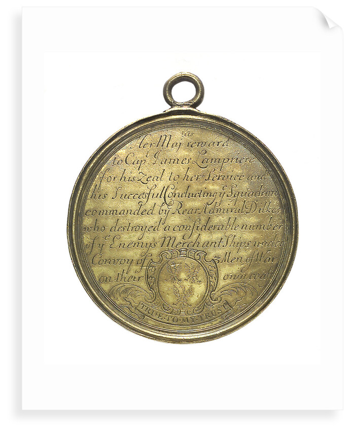 Naval Reward Medal to Captain James Lempriere; reverse by unknown