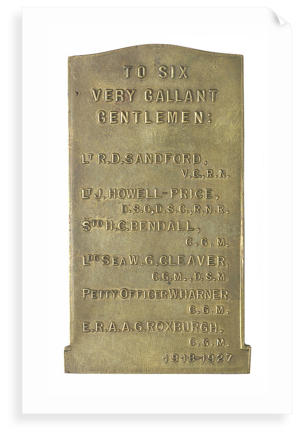 Plaque commemorating the raid on Zeebrugge, 1918; reverse by Pieter de Soete