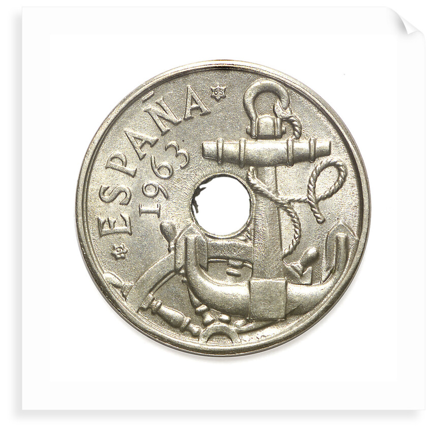 50 centimos coin; obverse by unknown
