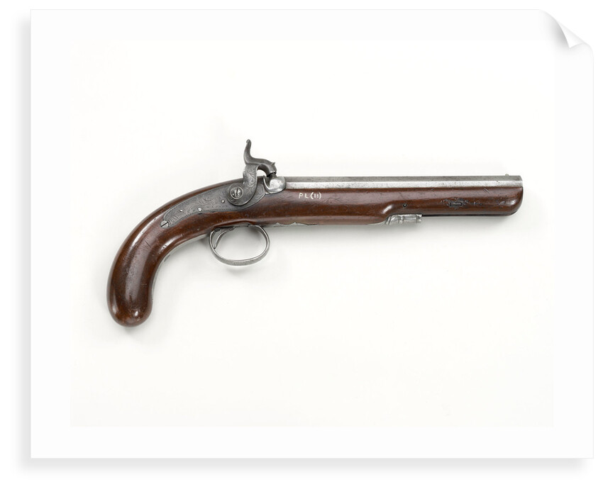 Percussion Back Action pistol by R. Weston