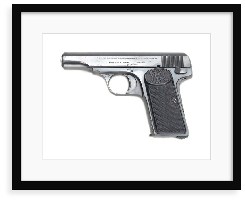 Automatic pistol owned by Admiral of the Fleet, the Viscount Jellicoe 1859-1935 by Fabrique Nationale d'Armes de Guerre SA