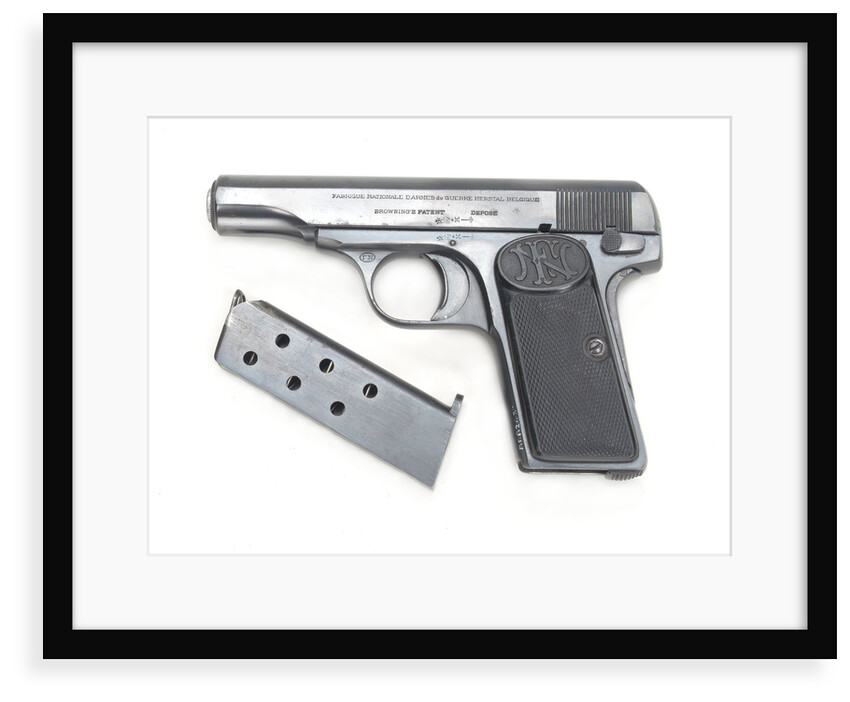 Automatic pistol owned by Admiral of the Fleet, the Viscount Jellicoe 1859-1935 by Fabrique Nationale d'Armes de Guerre SA