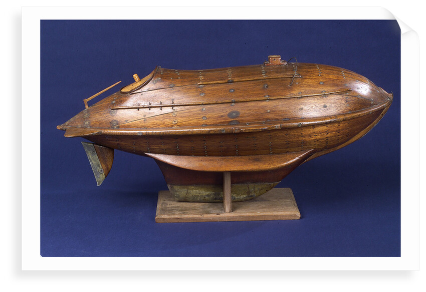Full hull model, life-saving capsule, starboard broadside by R. F. Wells