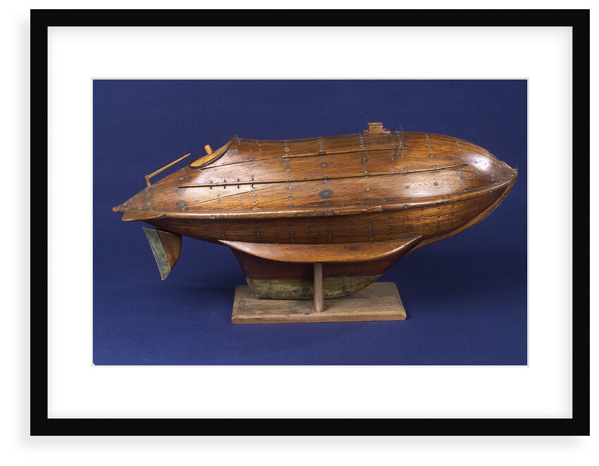 Full hull model, life-saving capsule, starboard broadside by R. F. Wells