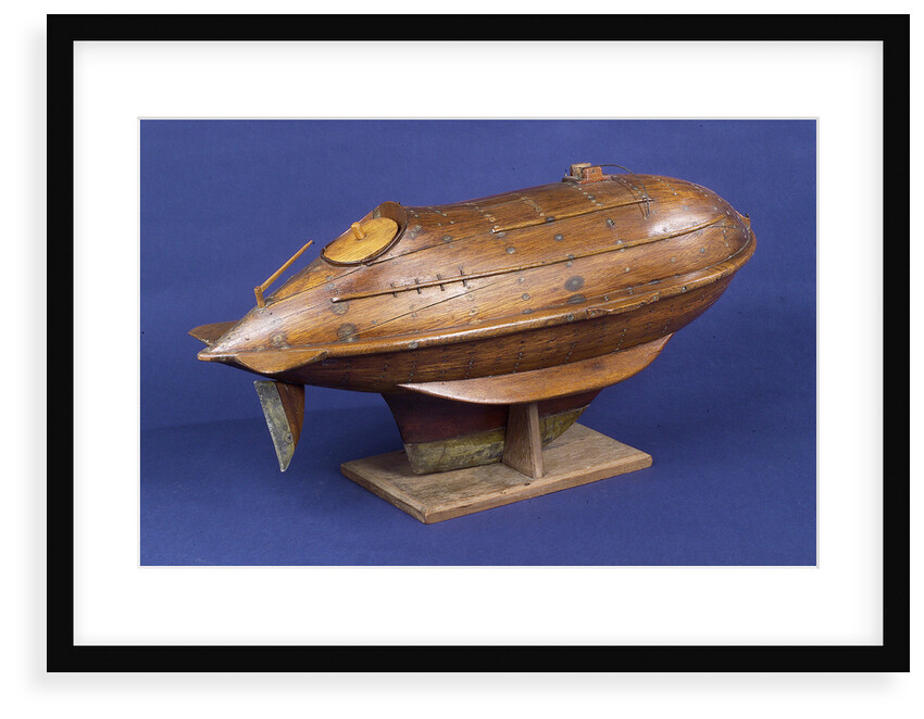 Full hull model, life-saving capsule, starboard stern quarter by R. F. Wells
