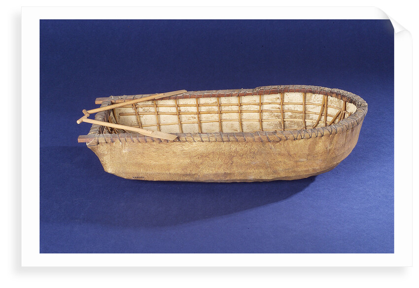 Donegal paddling curragh, starboard broadside by unknown